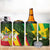 Saint Kitts and Nevis Apparel 4 in 1 Can Cooler Tumbler with Coat of Arms, Palm Trees, and Hammock Graphic in Tropical Green and Flag-Inspired Design - Wonder Print Shop
