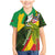 Saint Kitts and Nevis Apparel Family Matching Mermaid Dress and Hawaiian Shirt with Coat of Arms, Palm Trees, and Hammock Graphic in Tropical Green and Flag-Inspired Design - Wonder Print Shop