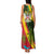 Saint Kitts and Nevis Apparel Family Matching Tank Maxi Dress and Hawaiian Shirt with Coat of Arms, Palm Trees, and Hammock Graphic in Tropical Green and Flag-Inspired Design - Wonder Print Shop
