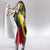 Saint Kitts and Nevis Apparel Hooded Blanket with Coat of Arms, Palm Trees, and Hammock Graphic in Tropical Green and Flag-Inspired Design - Wonder Print Shop