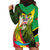 Saint Kitts and Nevis Apparel Hoodie Dress with Coat of Arms, Palm Trees, and Hammock Graphic in Tropical Green and Flag-Inspired Design - Wonder Print Shop