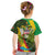 Saint Kitts and Nevis Apparel Kid T Shirt with Coat of Arms, Palm Trees, and Hammock Graphic in Tropical Green and Flag-Inspired Design - Wonder Print Shop