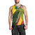 Saint Kitts and Nevis Apparel Men Tank Top with Coat of Arms, Palm Trees, and Hammock Graphic in Tropical Green and Flag-Inspired Design - Wonder Print Shop