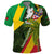 Saint Kitts and Nevis Apparel Polo Shirt with Coat of Arms, Palm Trees, and Hammock Graphic in Tropical Green and Flag-Inspired Design - Wonder Print Shop