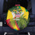 Saint Kitts and Nevis Apparel Spare Tire Cover with Coat of Arms, Palm Trees, and Hammock Graphic in Tropical Green and Flag-Inspired Design - Wonder Print Shop