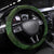 Saint Kitts and Nevis Apparel Steering Wheel Cover with Coat of Arms, Palm Trees, and Hammock Graphic in Tropical Green and Flag-Inspired Design - Wonder Print Shop