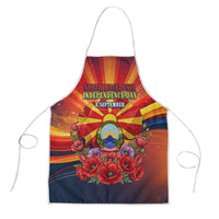 North Macedonia Independence Day Apron Balkan Lynx Red Poppy Flowers Church Flag