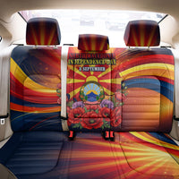 North Macedonia Independence Day Back Car Seat Cover Balkan Lynx Red Poppy Flowers Church Flag