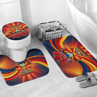North Macedonia Independence Day Bathroom Set Balkan Lynx Red Poppy Flowers Church Flag
