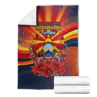 North Macedonia Independence Day Blanket Balkan Lynx Red Poppy Flowers Church Flag