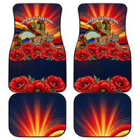 North Macedonia Independence Day Car Mats Balkan Lynx Red Poppy Flowers Church Flag