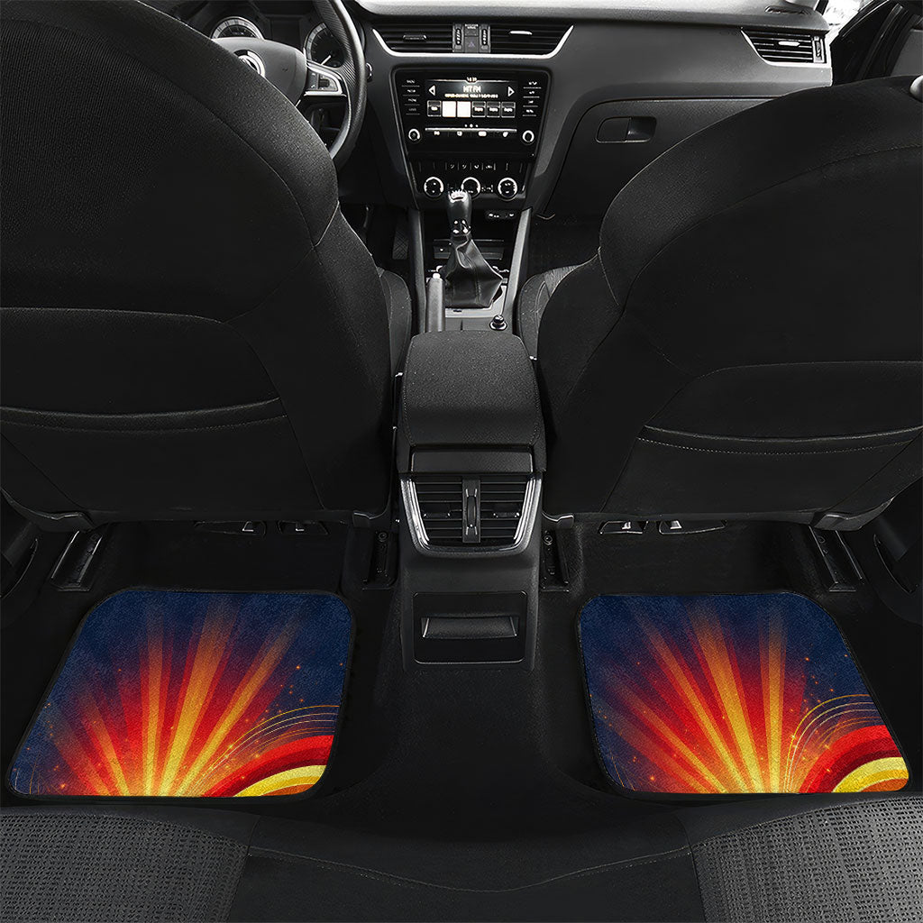North Macedonia Independence Day Car Mats Balkan Lynx Red Poppy Flowers Church Flag