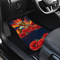 North Macedonia Independence Day Car Mats Balkan Lynx Red Poppy Flowers Church Flag