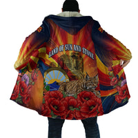 North Macedonia Independence Day Cloak Balkan Lynx Red Poppy Flowers Church Flag