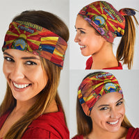 North Macedonia Independence Day Neck Gaiter Balkan Lynx Red Poppy Flowers Church Flag
