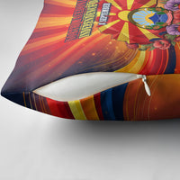 North Macedonia Independence Day Pillow Cover Balkan Lynx Red Poppy Flowers Church Flag