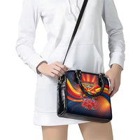 North Macedonia Independence Day Shoulder Handbag Balkan Lynx Red Poppy Flowers Church Flag