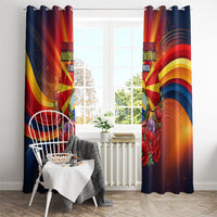 North Macedonia Independence Day Window Curtain Balkan Lynx Red Poppy Flowers Church Flag