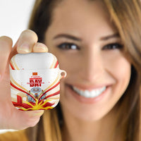 North Macedonia Independence Day AirPods Case Ilinden Monument Raised Fist Jets Flag