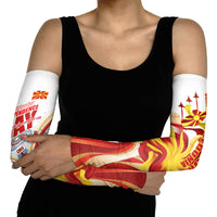 North Macedonia Independence Day Arm Sleeves Ilinden Monument Raised Fist Jets Flag