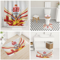 North Macedonia Independence Day Bathroom Set Ilinden Monument Raised Fist Jets Flag