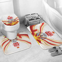 North Macedonia Independence Day Bathroom Set Ilinden Monument Raised Fist Jets Flag