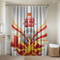 North Macedonia Independence Day Bathroom Set Ilinden Monument Raised Fist Jets Flag