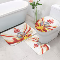North Macedonia Independence Day Bathroom Set Ilinden Monument Raised Fist Jets Flag