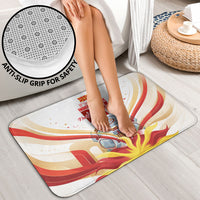 North Macedonia Independence Day Bathroom Set Ilinden Monument Raised Fist Jets Flag