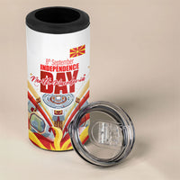 North Macedonia Independence Day 4 in 1 Can Cooler Tumbler Ilinden Monument Raised Fist Jets Flag