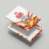 North Macedonia Independence Day Canvas Wall Art Ilinden Monument Raised Fist Jets Flag