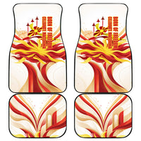 North Macedonia Independence Day Car Mats Ilinden Monument Raised Fist Jets Flag