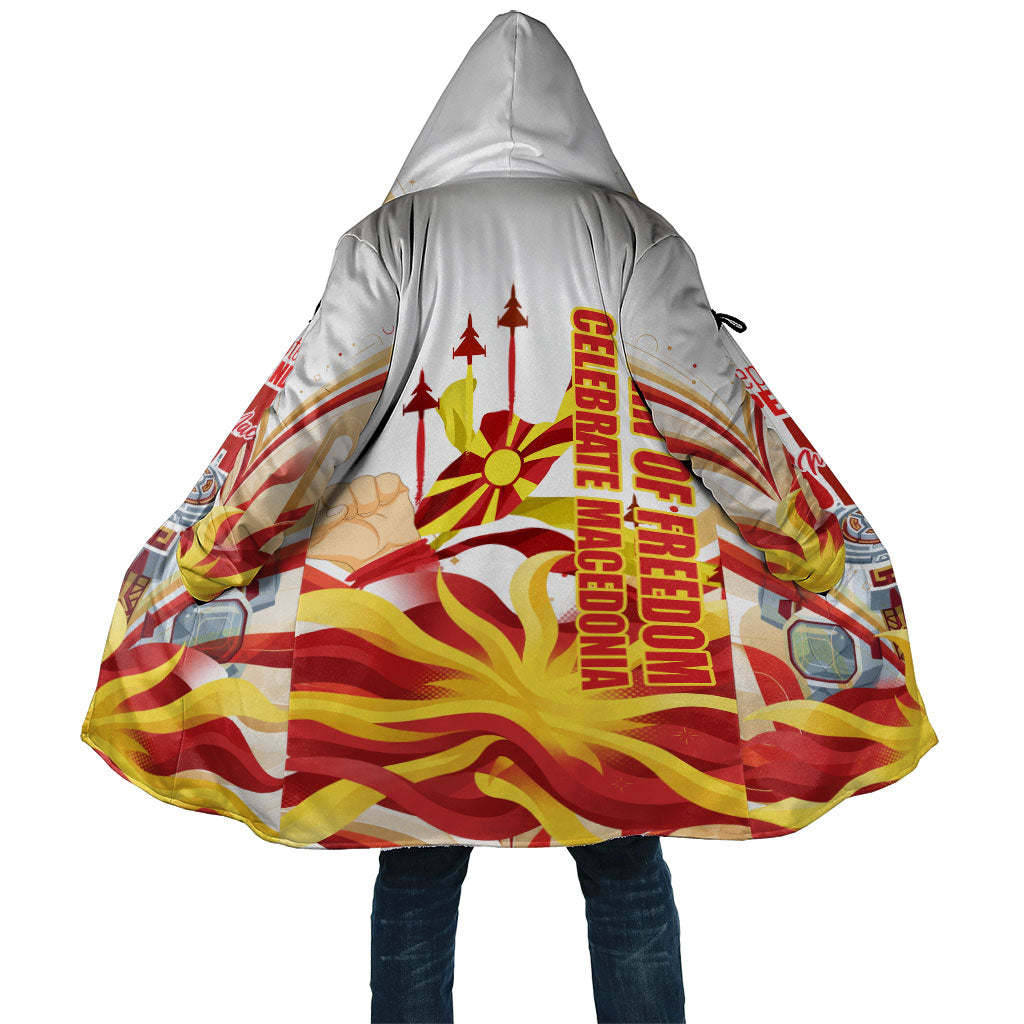 North Macedonia Independence Day Cloak Ilinden Monument Raised Fist Jets Flag