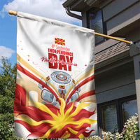 North Macedonia Independence Day Garden Flag Ilinden Monument Raised Fist Jets Flag