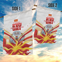 North Macedonia Independence Day Garden Flag Ilinden Monument Raised Fist Jets Flag