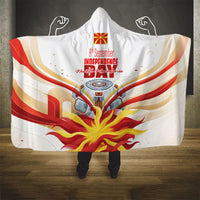 North Macedonia Independence Day Hooded Blanket Ilinden Monument Raised Fist Jets Flag