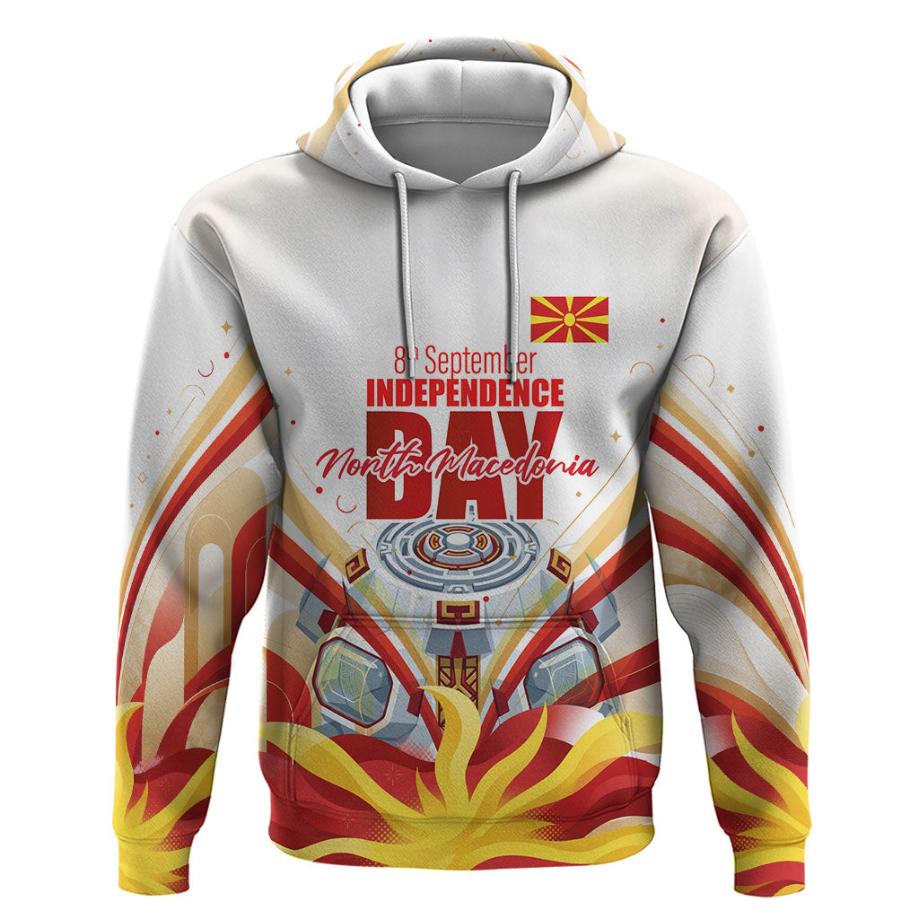 North Macedonia Independence Day Hoodie Ilinden Monument Raised Fist Jets Flag