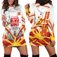 North Macedonia Independence Day Hoodie Dress Ilinden Monument Raised Fist Jets Flag