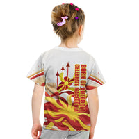 North Macedonia Independence Day Kid T Shirt Ilinden Monument Raised Fist Jets Flag