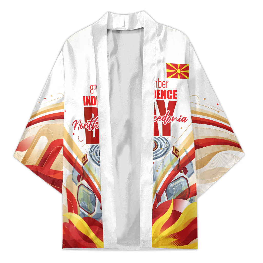 North Macedonia Independence Day Kimono Ilinden Monument Raised Fist Jets Flag