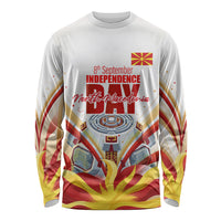 North Macedonia Independence Day Long Sleeve Shirt Ilinden Monument Raised Fist Jets Flag