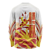 North Macedonia Independence Day Long Sleeve Shirt Ilinden Monument Raised Fist Jets Flag