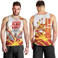 North Macedonia Independence Day Men Tank Top Ilinden Monument Raised Fist Jets Flag