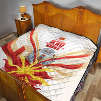 North Macedonia Independence Day Quilt Ilinden Monument Raised Fist Jets Flag