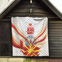 North Macedonia Independence Day Quilt Ilinden Monument Raised Fist Jets Flag