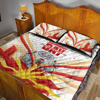 North Macedonia Independence Day Quilt Bed Set Ilinden Monument Raised Fist Jets Flag