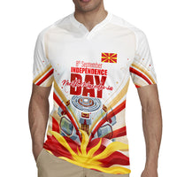 North Macedonia Independence Day Rugby Jersey Ilinden Monument Raised Fist Jets Flag