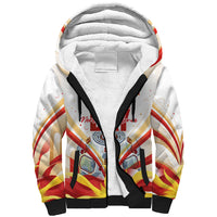North Macedonia Independence Day Sherpa Hoodie Ilinden Monument Raised Fist Jets Flag
