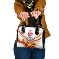 North Macedonia Independence Day Shoulder Handbag Ilinden Monument Raised Fist Jets Flag