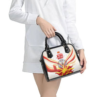 North Macedonia Independence Day Shoulder Handbag Ilinden Monument Raised Fist Jets Flag